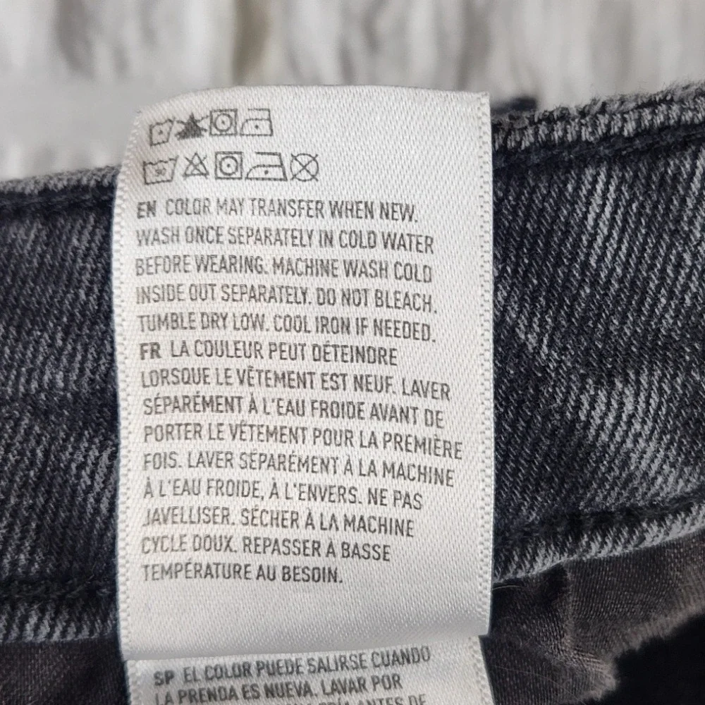 American Eagle Stretch Jeans Faded Black Denim Womens Size 6 Slim‎ Straight